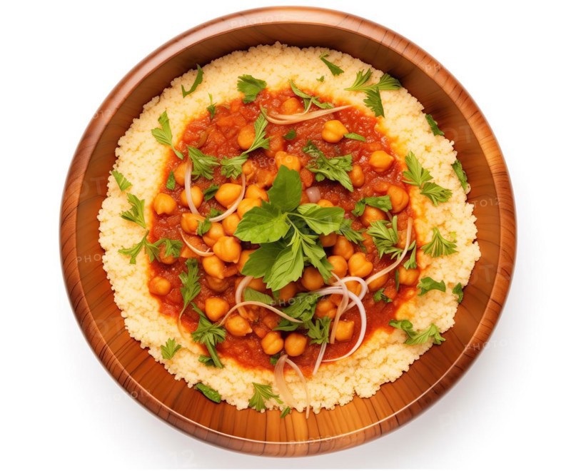 Delicious Couscous with Chickpea Stew, AI generated