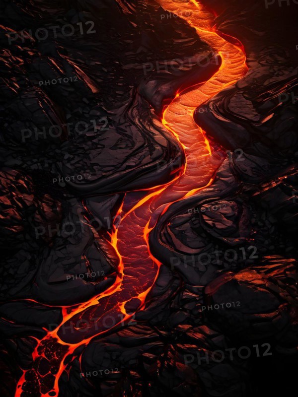 Unstoppable force of a lava flow, AI generated