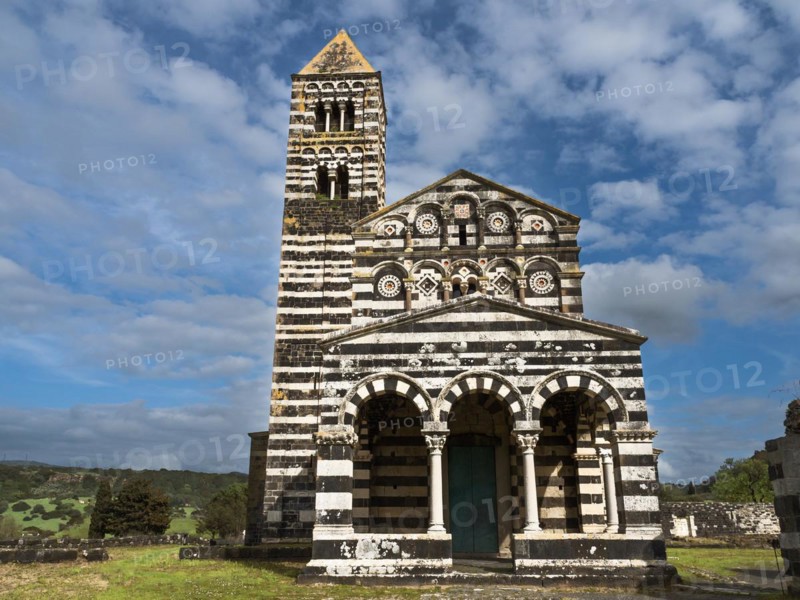 Abbey church Santissima Trinita di Saccargia of the destroyed Camaldolese monastery, near Codrongianos, Province of Sassari, Sardinia, Italy, Europe
