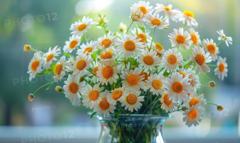 Bouquet of daisies in a vase AI generated