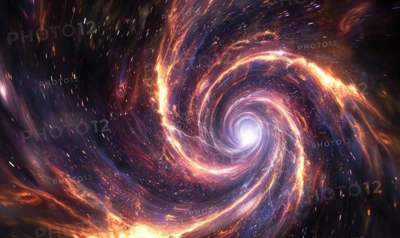 A vibrant abstract representation of a swirling galaxy with stars AI generated