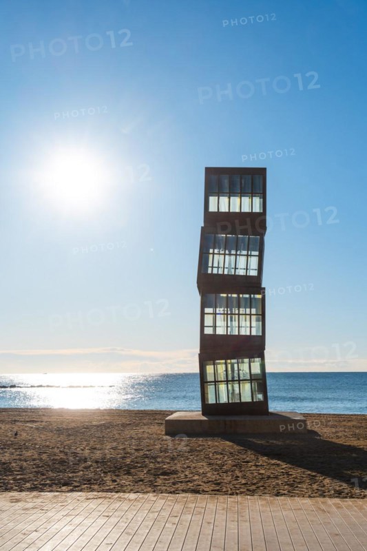 Sculpture on the beach in Barcelona, Spain, Europe