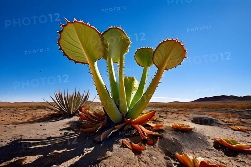 Welwitschia plant ancient survivor of namib desert, AI generated