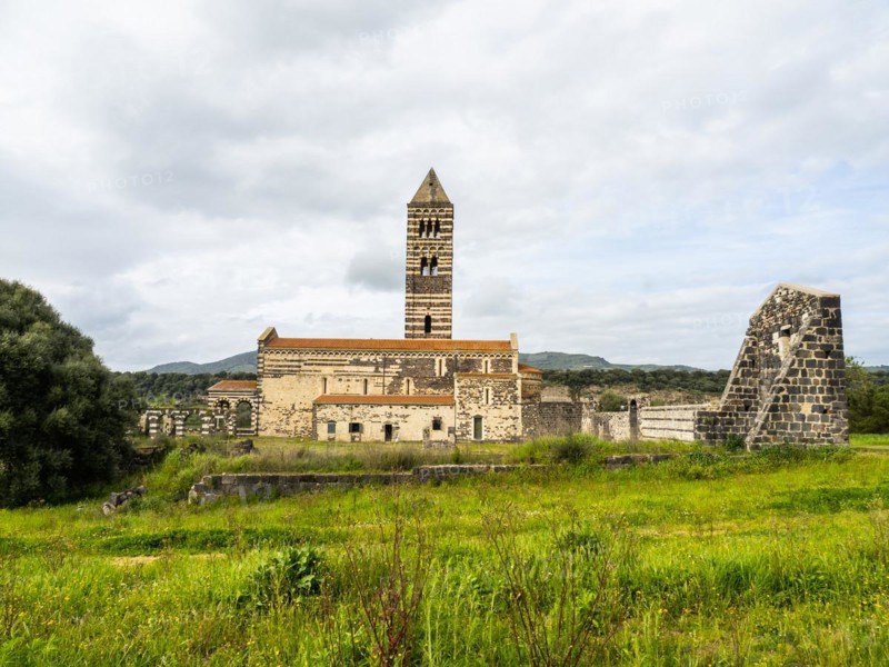 Abbey church Santissima Trinita di Saccargia of the destroyed Camaldolese monastery, near Codrongianos, Province of Sassari, Sardinia, Italy, Europe