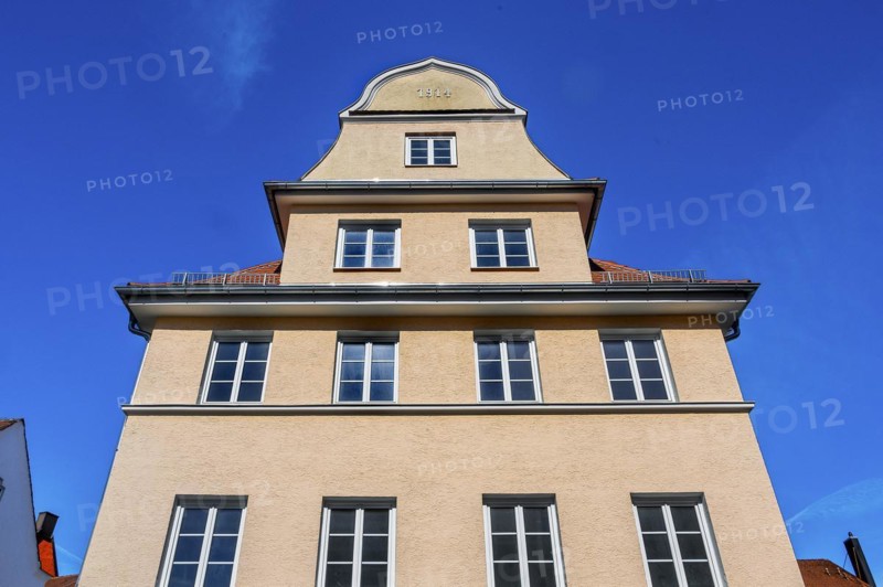 Facade with tail gable, Kempten, Allgaeu, Swabia, Bavaria, Germany, Europe