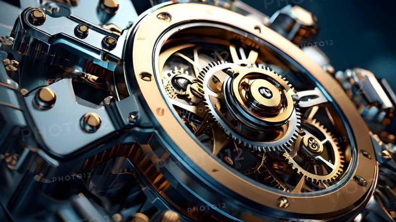 3d render background clockwork mechanism, AI generated