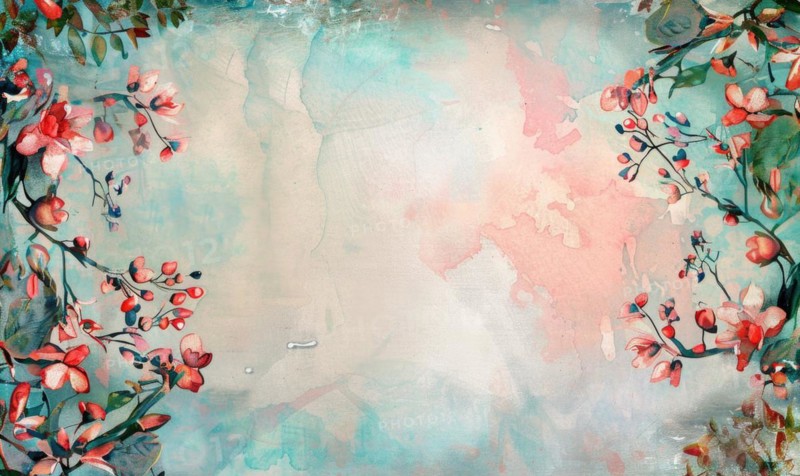 Watercolor flowers and lives, floral background space for text AI generated