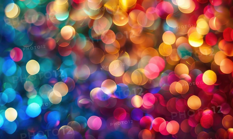 Colorful bokeh lights creating a festive atmosphere, abstract background AI generated