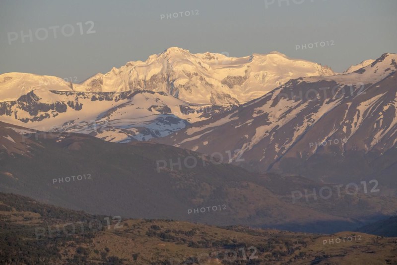 Andes mountain range, morning light, Torres del Paine National Park, Parque Nacional Torres del Paine, Cordillera del Paine, blue sky towers, Region de Magallanes y de la Antartica Chilena, Ultima Esperanza province, UNESCO biosphere reserve, Patagonia, end of the world, Chile, South America
