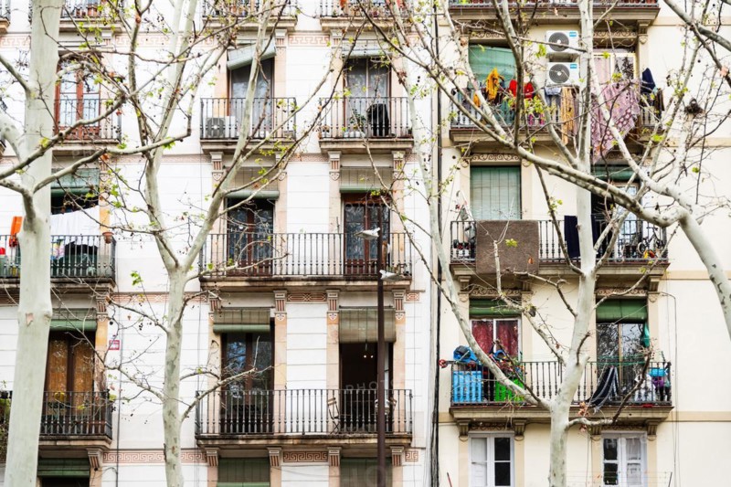 Facade of a house in El Raval, Barcelona