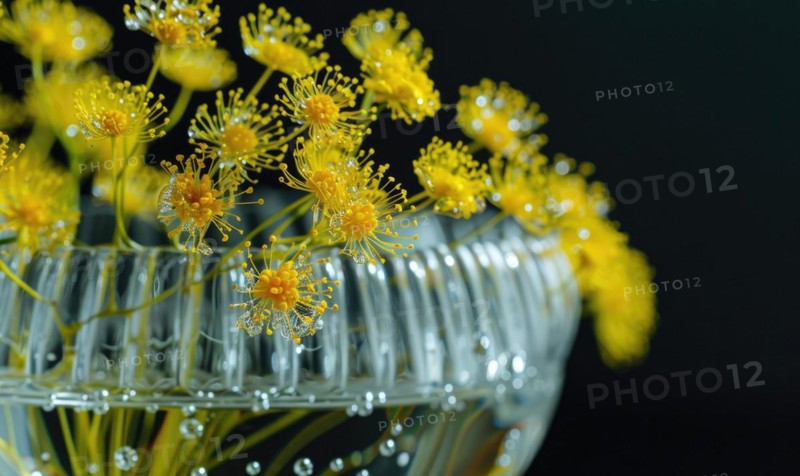 A close-up shot of Mimosa blossoms AI generated