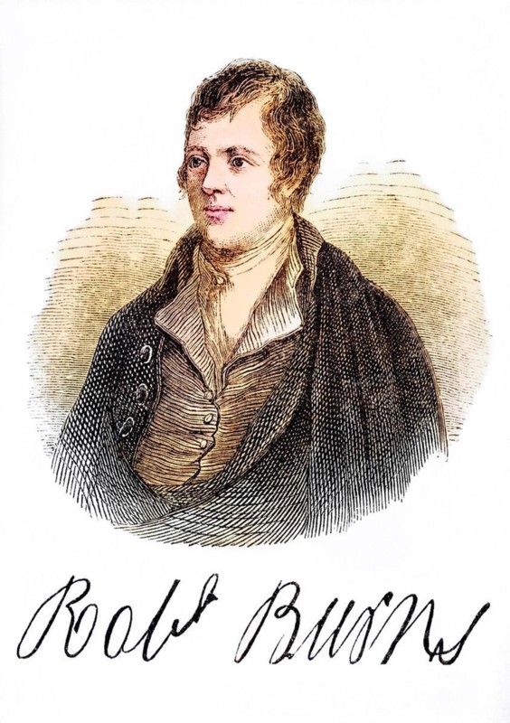 Robert Burns (born 25 January 1759 in Alloway, Ayrshire, died 21 July 1796 in Dumfries, Dumfriesshire) was a Scottish poet, Historical, digitally restored reproduction from a 19th century original, Record date not stated