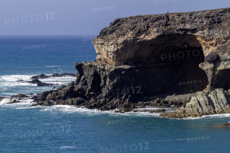 The caves and grottos of Ajuy, Caleta negra, Black Bay, Fuerteventura, Canary Island, Spain, Europe