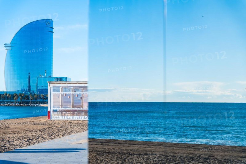 Beach at the Old Harbour in Barcelona, Spain, Europe