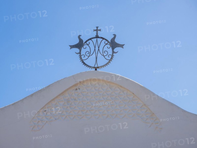 Detail of the Stella Maris church, Porto Cervo, Costa Smeralda, Sardinia, Italy, Europe