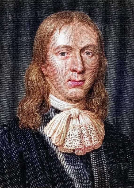 John Milton, 1608-1674, an English poet, political thinker and civil servant, Historical, digitally restored reproduction from a 19th century original, Record date not stated