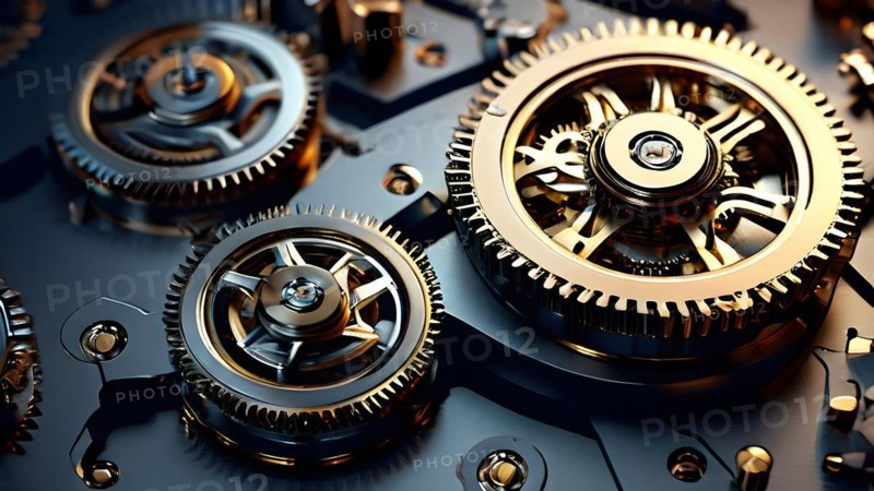 3d render background clockwork mechanism, AI generated