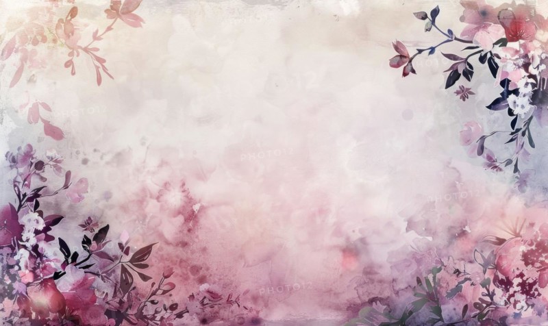 Watercolor flowers and lives, floral background space for text AI generated