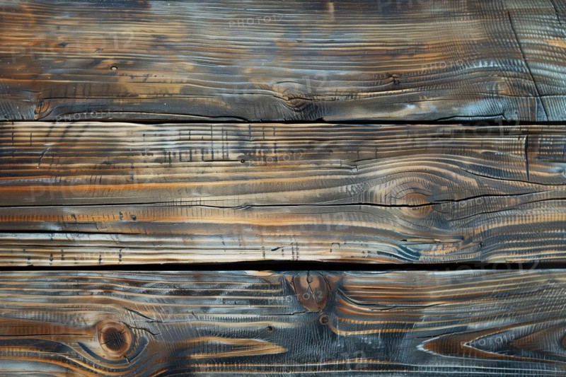 Close-up of dark brown wooden planks with natural grain and knot patterns, AI generated