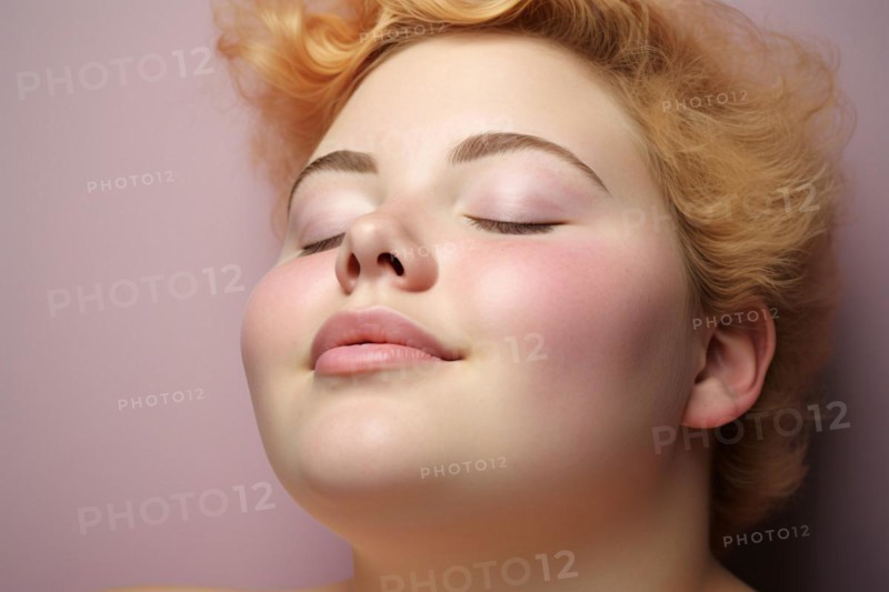Face of chubby plus size woman. KI generiert, generiert, AI generated