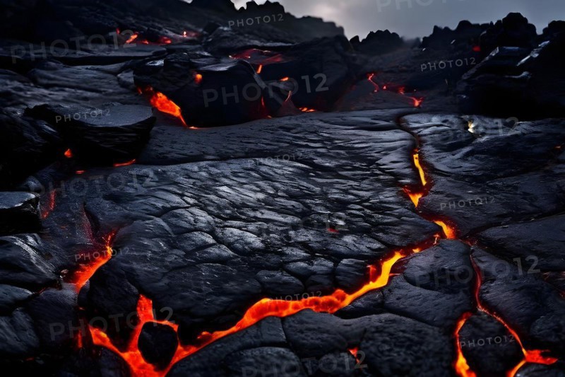 Unstoppable force of a lava flow, AI generated