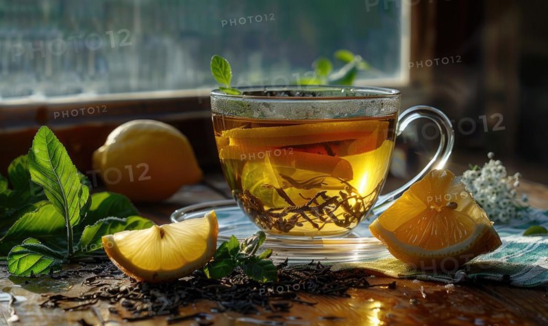 Bergamot tea with a lemon twist AI generated