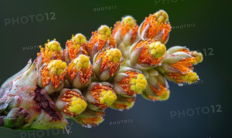 A close-up shot of Mimosa buds just beginning to bloom AI generated