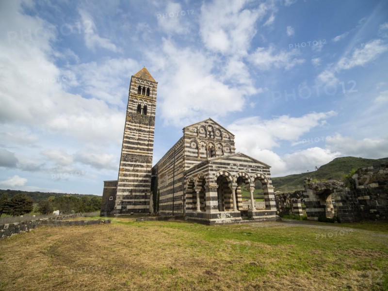 Abbey church Santissima Trinita di Saccargia of the destroyed Camaldolese monastery, near Codrongianos, Province of Sassari, Sardinia, Italy, Europe