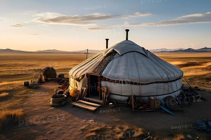 Traditional mongolian yurt, AI generated