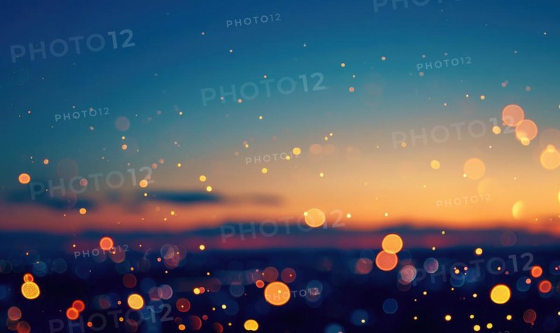 Bokeh lights twinkling like stars in a clear night sky, abstract background AI generated