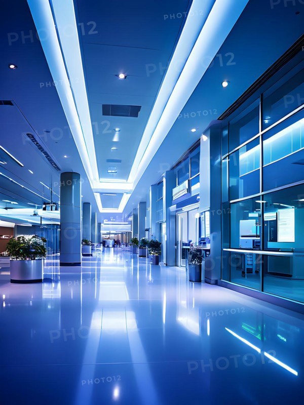 Modern hospital emergency entrance, AI generated, modern, architecture