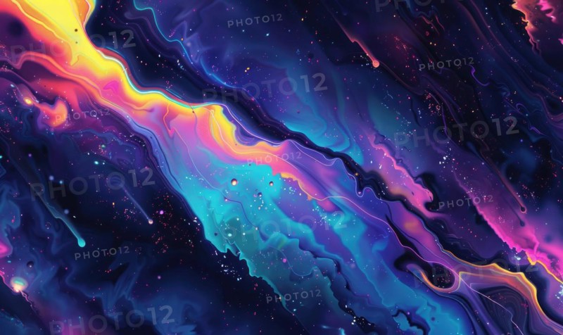 Abstract fluid art with swirls of pink, purple, and blue in a wavy, dynamic texture AI generated