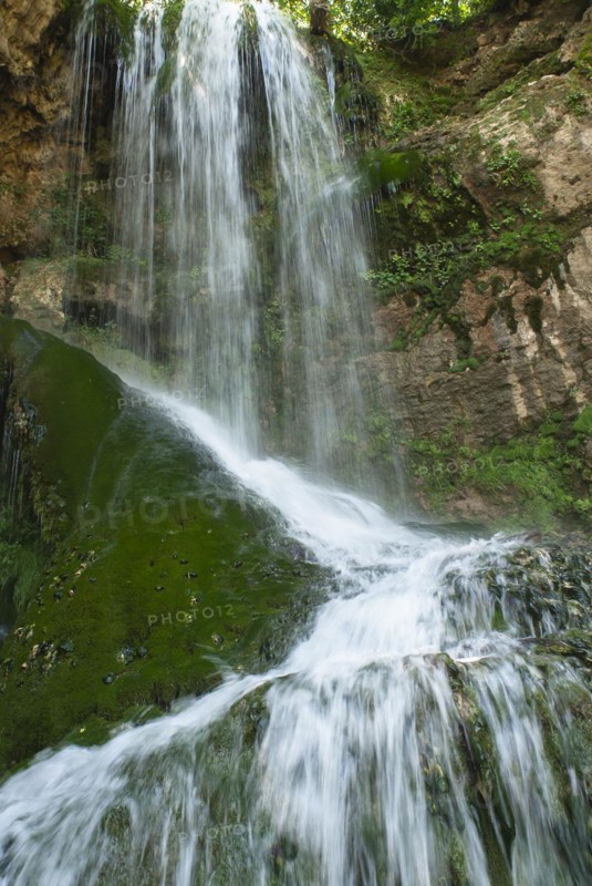 Waterfall in the karst spring area near Krusuna, Bulgaria, Europe