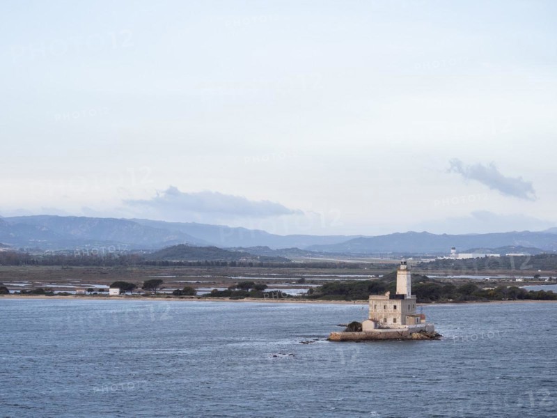 Lighthouse on the Isola della Bocca, Olbia, Province of Olbia-Tempio, Sardinia, Italy, Europe