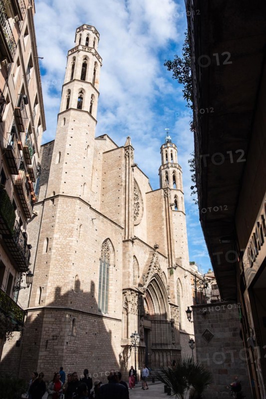 Santa Maria del Mar a gothic church in Barcelona, Spain, Europe