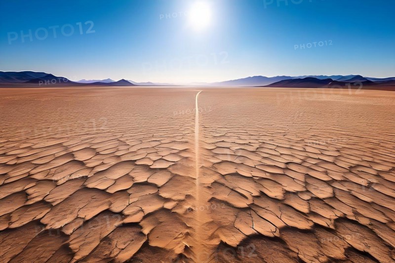 Heatwaves distorting the horizon in the lut desert, AI generated
