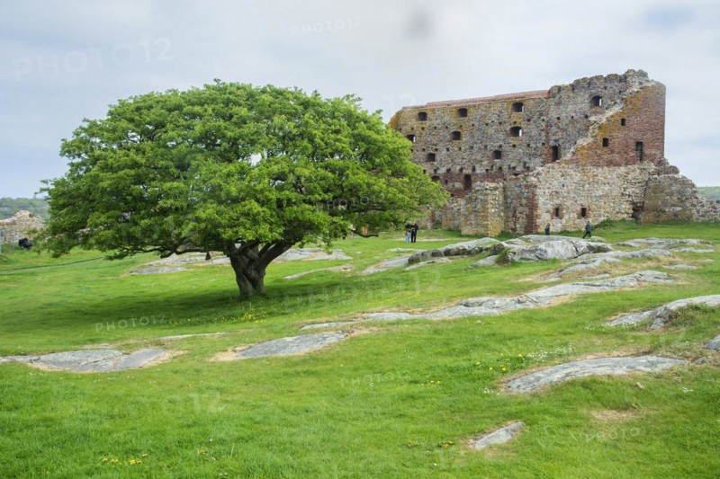 Hammershus was Scandinavia's largest medieval fortification and is one of the largest medieval fortifications in Northern Europe. Now ruin and located on the island Bornholm, Denmark, Baltic Sea, Scandinavia, Europe