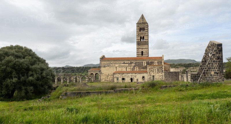Abbey church Santissima Trinita di Saccargia of the destroyed Camaldolese monastery, near Codrongianos, Province of Sassari, Sardinia, Italy, Europe