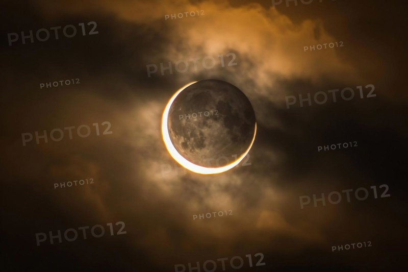 Partial solar eclipse in sky. KI generiert, generiert, AI generated