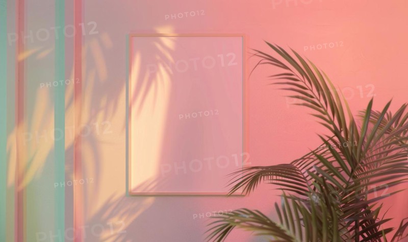 Flat background with blank poster mockup AI generated