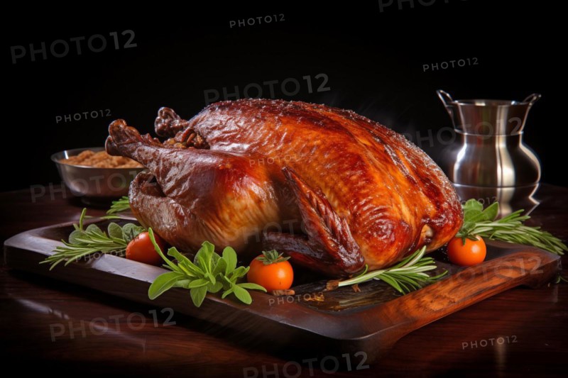 Delicious Baked Goose with Tomatoes and Herbs, AI generated