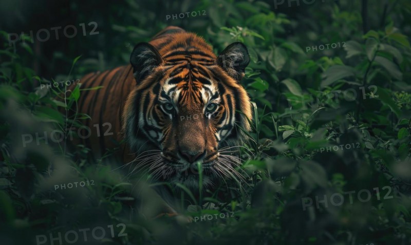 The Siberian tiger in the forest AI generated