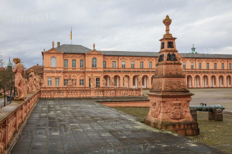 Court of honour baroque three-winged complex Rastatt Palace, former residence of the Margraves of Baden-Baden, Rastatt, Baden-Wuerttemberg, Germany, Europe