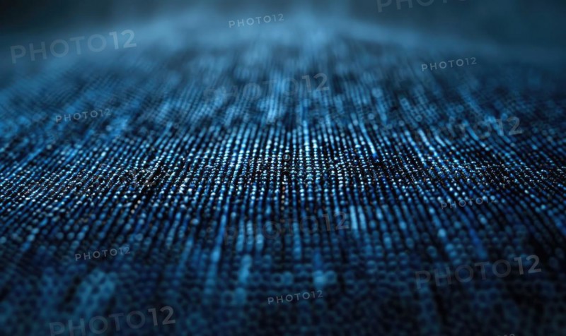 Closeup view of dark indigo denim material AI generated