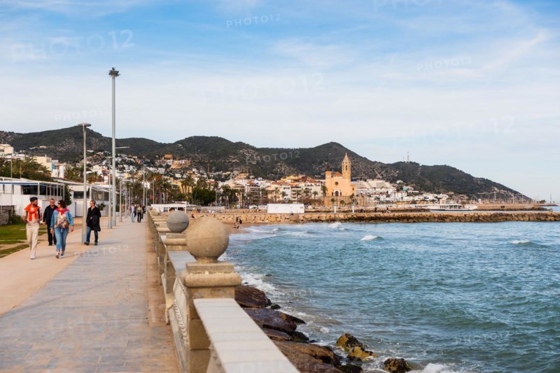 Promenade in Sitges, Spain, Europe