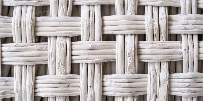 Close up of white wicker basket netting. KI generiert, generiert, AI generated