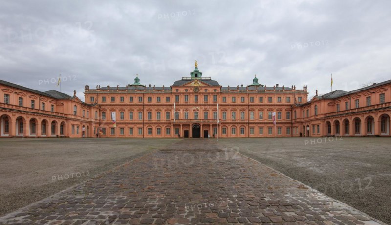 Court of honour baroque three-winged complex Rastatt Palace, former residence of the Margraves of Baden-Baden, Rastatt, Baden-Wuerttemberg, Germany, Europe