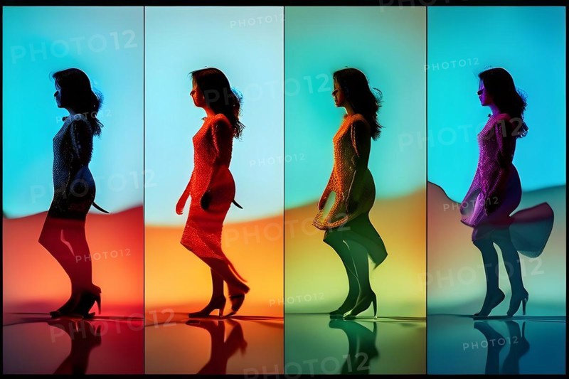 AI generated sequence of photos transitioning through a range of digital distortions symbolizing the process of change and evolution