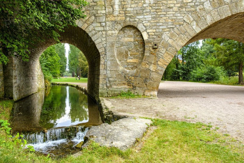 Ilm and Star Bridge, Park on the Ilm in Weimar, Thuringia, Germany, Europe
