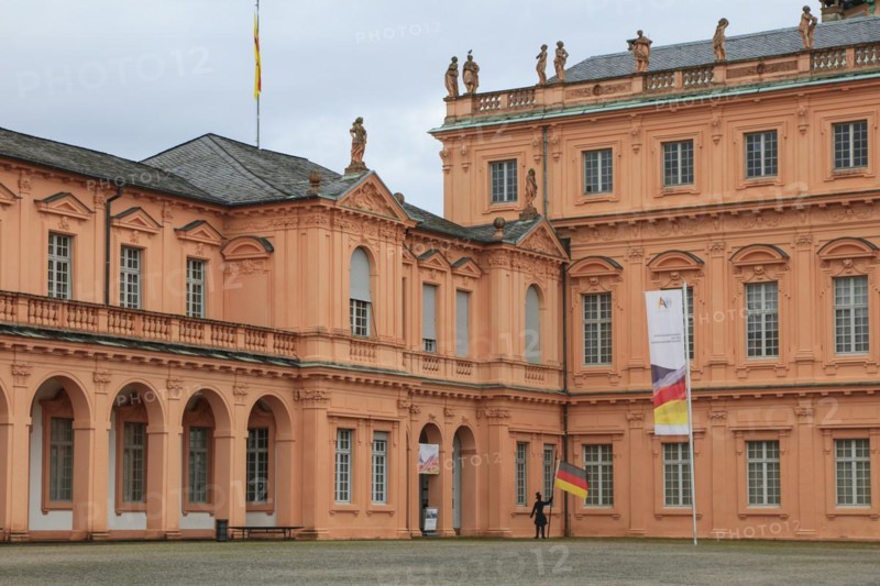 Court of honour baroque three-winged complex Rastatt Palace, former residence of the Margraves of Baden-Baden, Rastatt, Baden-Wuerttemberg, Germany, Europe